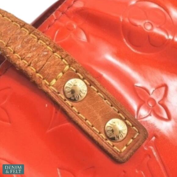 Louis Vuitton Reade PM Vernis Red Monogram Patent Leather Tote Bag Authentic - Picture 11 of 16